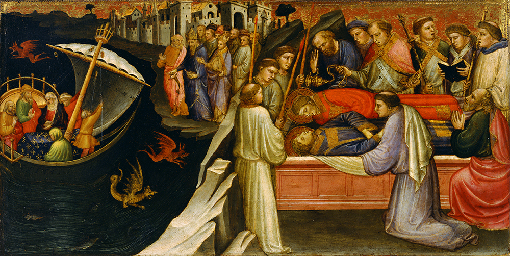 photo:Mariotto di Nardo　Devils Agitating the Sea as Giuliana Transports the Body of St. Stephen from Jerusalem to Constantinople / The Re-interment of St. Stephen beside St. Lawrence in Rome
（© Copyright NMWA）