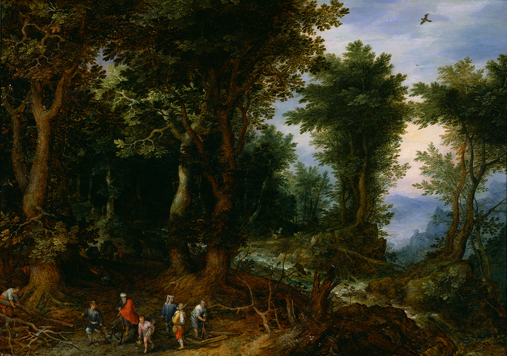 写真：ヤン・ブリューゲル（父）　アブラハムとイサクのいる森林風景