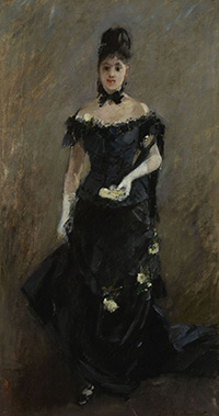 Berthe Morisot, Femme en noir (Avant le théâtre)