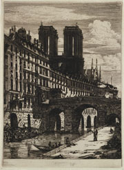 画像：シャルル・メリヨン《『パリの銅版画』：ル・プティ・ポン》