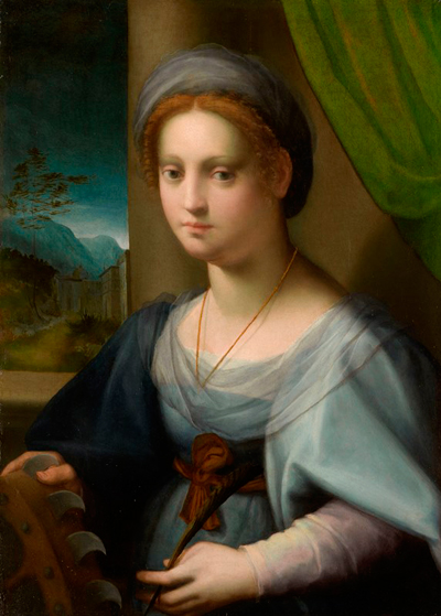 《アレクサンドリアの聖カタリナを装う婦人の肖像》